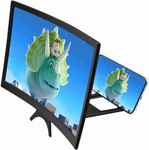Mobile Phone Screen Magnifier 14 Inch Large on Stand, HD 3d Curved Foldable Mobile Phone Projector Screen TV Magnifier Video Amplifier for Gaming Enlarger, Cool Gadgets for Gifts